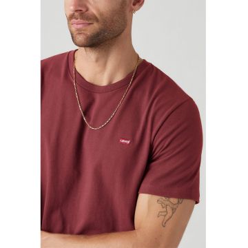 Tricou din bumbac cu decolteu la baza gatului