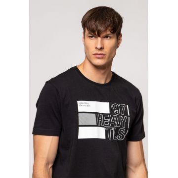 Tricou din bumbac cu imprimeu logo Mowa - Alb/Negru