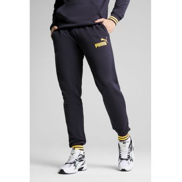 Pantaloni de trening din amestec de bumbac cu mansete elastice