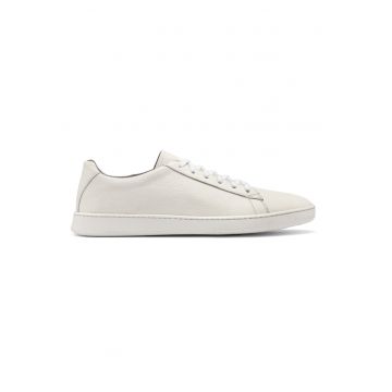 Pantofi din piele cu model uni - Alb