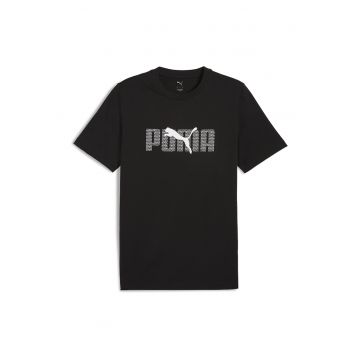Tricou cu logo si decolteu la baza gatului