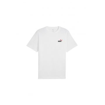 Tricou de bumbac cu decolteu la baza gatului