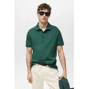 Tricou polo din bumbac cu fenta cu nasturi