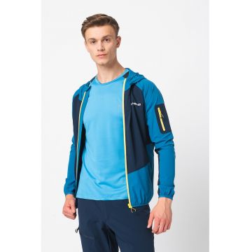 Jacheta cu gluga pentru drumetii si trekking Scud - Albastru petrol/Argintiu/Bleumarin