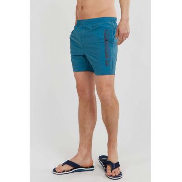 Pantaloni scurti de baie cu logo Bono - Albastru