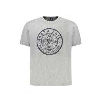 Tricou barbati - cu imprimeu cu logo - Regular fit -  Gri deschis