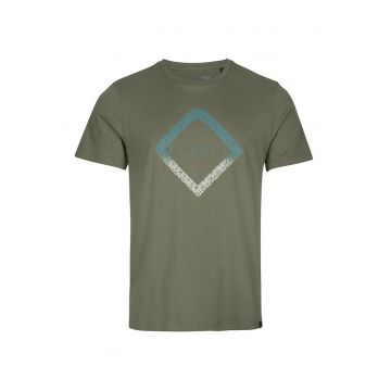 Tricou de bumbac organic cu imprimeu grafic si logo Diamond - Kaki