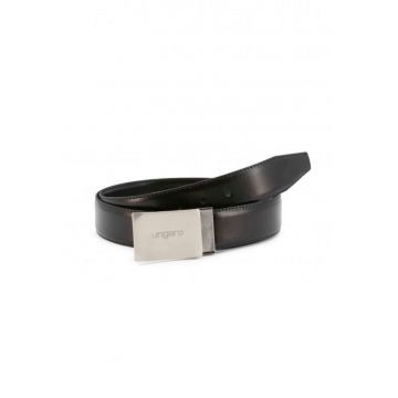 Curea din piele reversibila  Negru - 110 cm