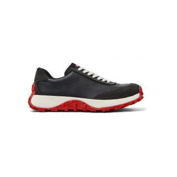 Pantofi sport Drift Trai din piele si piele nabuc - Rosu/Negru