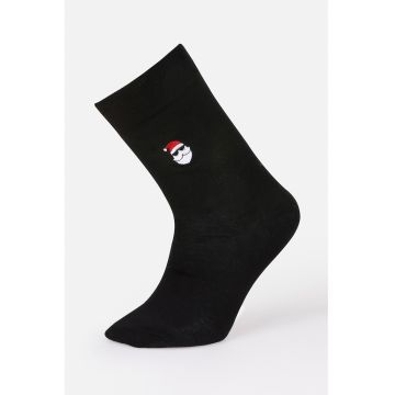 Sosete lungi tricotate cu broderie