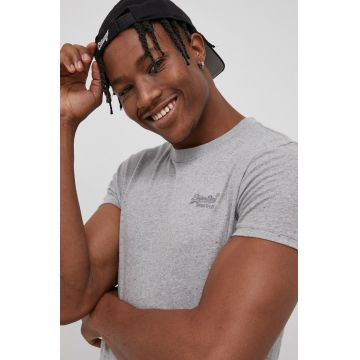 Superdry Tricou din bumbac culoarea gri, melanj