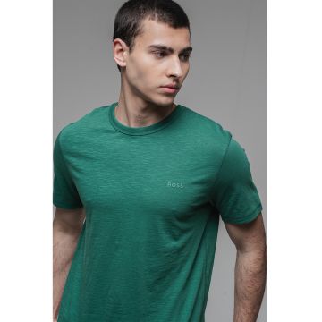 Tricou de bumbac cu decolteu la baza gatului Tegood