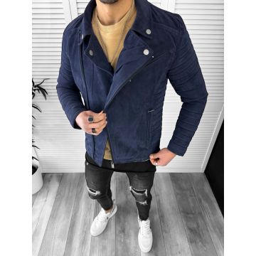 Geaca barbati bleumarin piele ecologica 13034  Q1-4 Geaca barbati bleumarin piele ecologica 13034  Q1-4