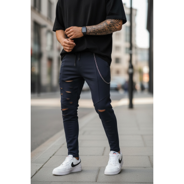 Pantaloni de trening bleumarin   conici  13040  O4-1.2