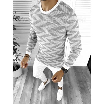 Pulover barbati gros gri slim fit T3704 P18-1.3