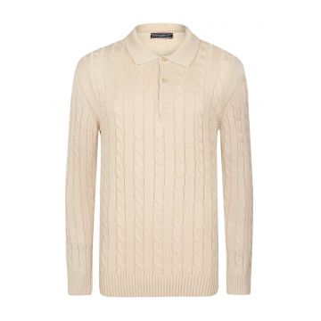 Pulover polo cu model torsade