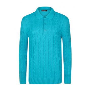 Pulover polo cu model torsade