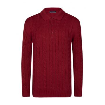 Pulover polo cu model torsade
