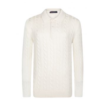 Pulover polo cu model torsade