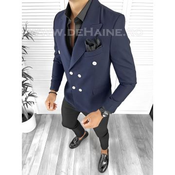Sacou barbati slim fit bleumarin B8320 D3-2.2