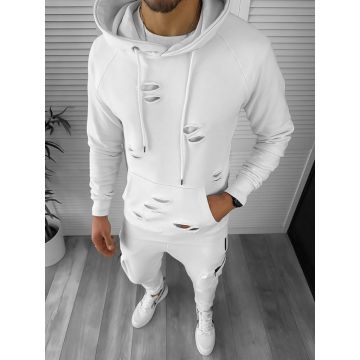 Trening barbati slim fit  alb   Pantaloni + Hanorac TY132 O6-5.2*