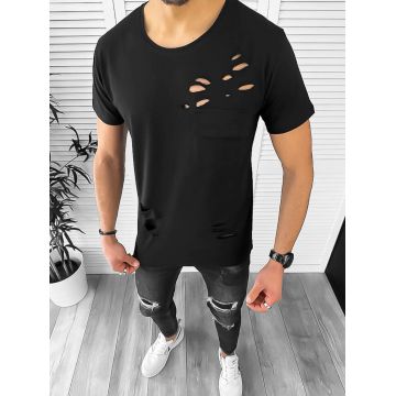 Tricou barbati negru slim fit T1950 N8-3.1