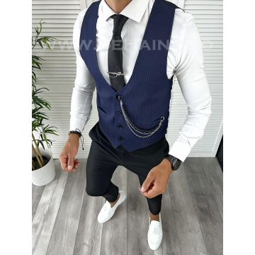 Vesta barbati eleganta slim fit bleumarin V79  O4-5.1