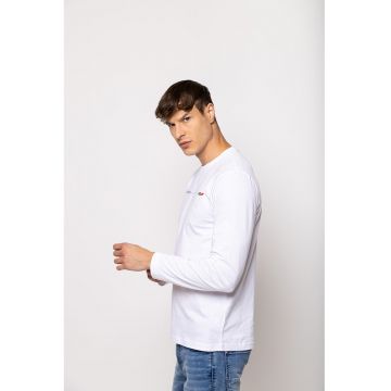 Bluza de bumbac cu decolteu la baza gatului