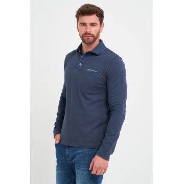 Bluza polo cu buzunar aplicat