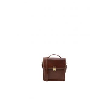 Geanta crossbody de piele cu clapa