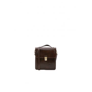 Geanta crossbody de piele cu clapa