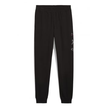 Pantaloni de trening din amestec de bumbac cu croiala conica