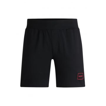 Pantaloni scurti cu logo - Negru