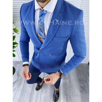 Sacou barbati albastru slim fit B5610 32-1.2