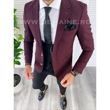 Sacou barbati grena slim fit B5000  O3-5.2