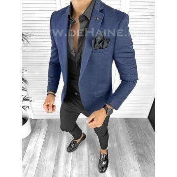 Sacou barbati slim fit bleumarin B8331 11-6.1