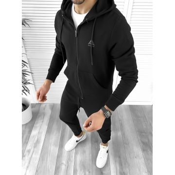 Trening barbati slim fit Pantaloni + Hanorac negru 14041 D4-2.1