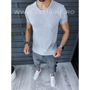 Tricou barbati gri slim fit ZR cu mic defect DEFA9942 P19-1.2
