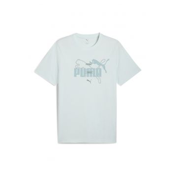 Tricou cu decolteu la baza gatului si imprimeu logo