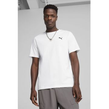Tricou de bumbac cu decolteu la baza gatului