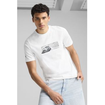 Tricou din bumbac cu decolteu la baza gatului