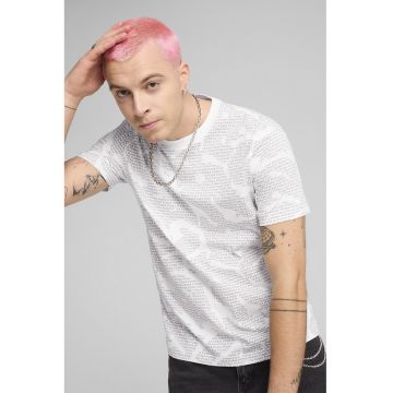 Tricou din bumbac cu decolteu la baza gatului