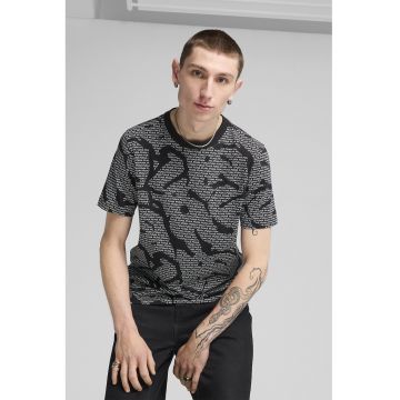 Tricou din bumbac cu decolteu la baza gatului