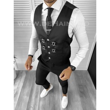 Vesta barbati eleganta slim fit neagra B8938  O5-4.3