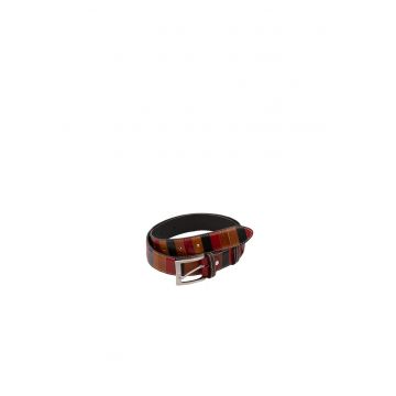 Curea de piele cu model colorblock