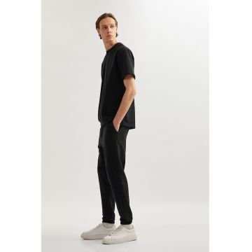 Pantaloni de trening din bumbac si snur