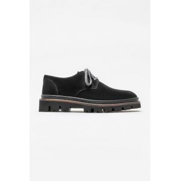 Pantofi derby de piele intoarsa