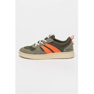 Pantofi sport cu garnituri de piele intoarsa si piele
