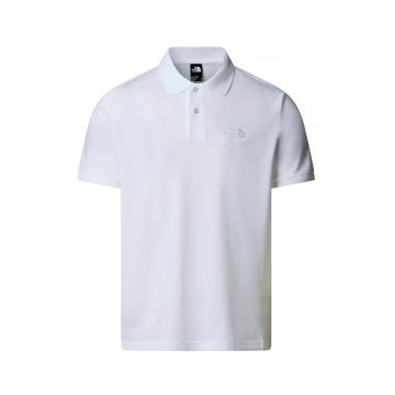 Tricou polo cu logo brodat - Alb