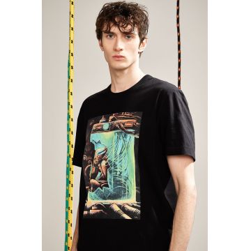 Medicine tricou barbati, culoarea negru, cu imprimeu